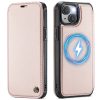 CASEME For iPhone 15 Case RFID Blocking Wallet Vegan Leather Flip Cover with Magnetic Support