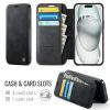 CASEME For iPhone 15 Plus / iPhone 14 Plus Case RFID Blocking Wallet Vegan Leather Flip Cover with Magnetic Support