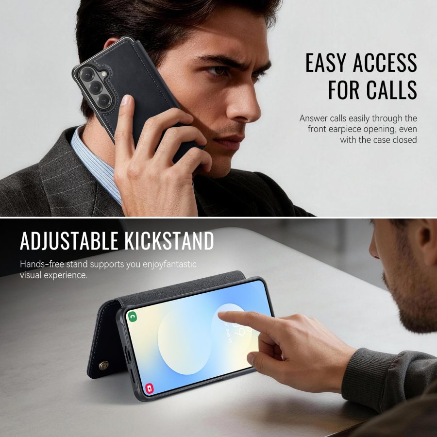6601222833B-6 CASEME For Samsung Galaxy S26 Case RFID Blocking Wallet Vegan Leather Flip Cover with Magnetic Support