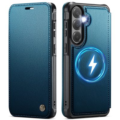 6601222841F-1 CASEME For Samsung Galaxy S25 FE Case RFID Blocking Wallet Vegan Leather Flip Cover with Magnetic Support