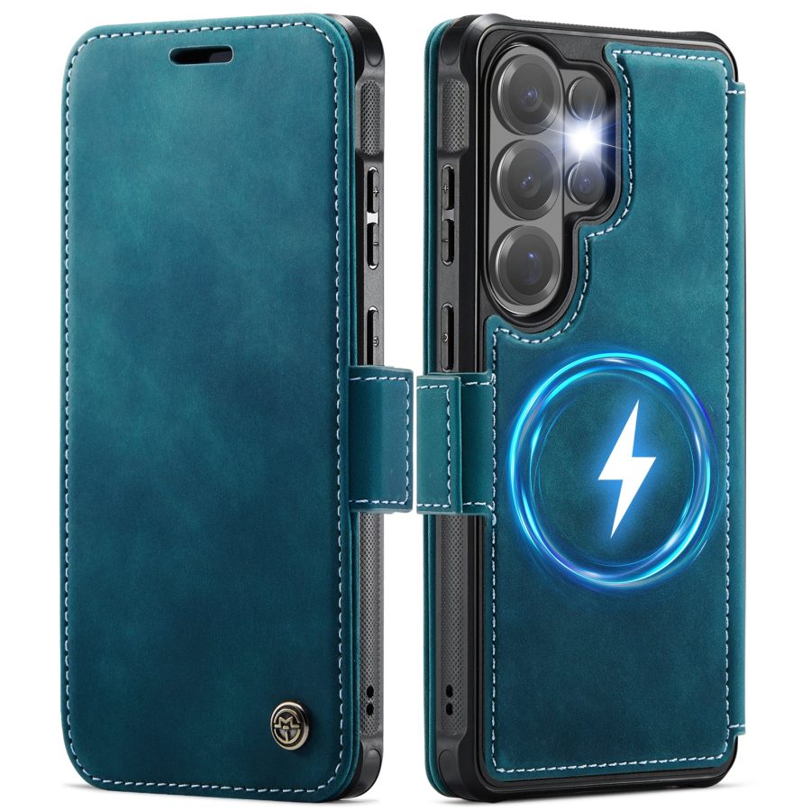 CASEME For Samsung Galaxy S23 Ultra Case RFID Blocking Wallet Vegan Leather Flip Cover with Magnetic Support