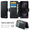 CASEME For Samsung Galaxy S24 Ultra Case RFID Blocking Wallet Vegan Leather Flip Cover with Magnetic Support