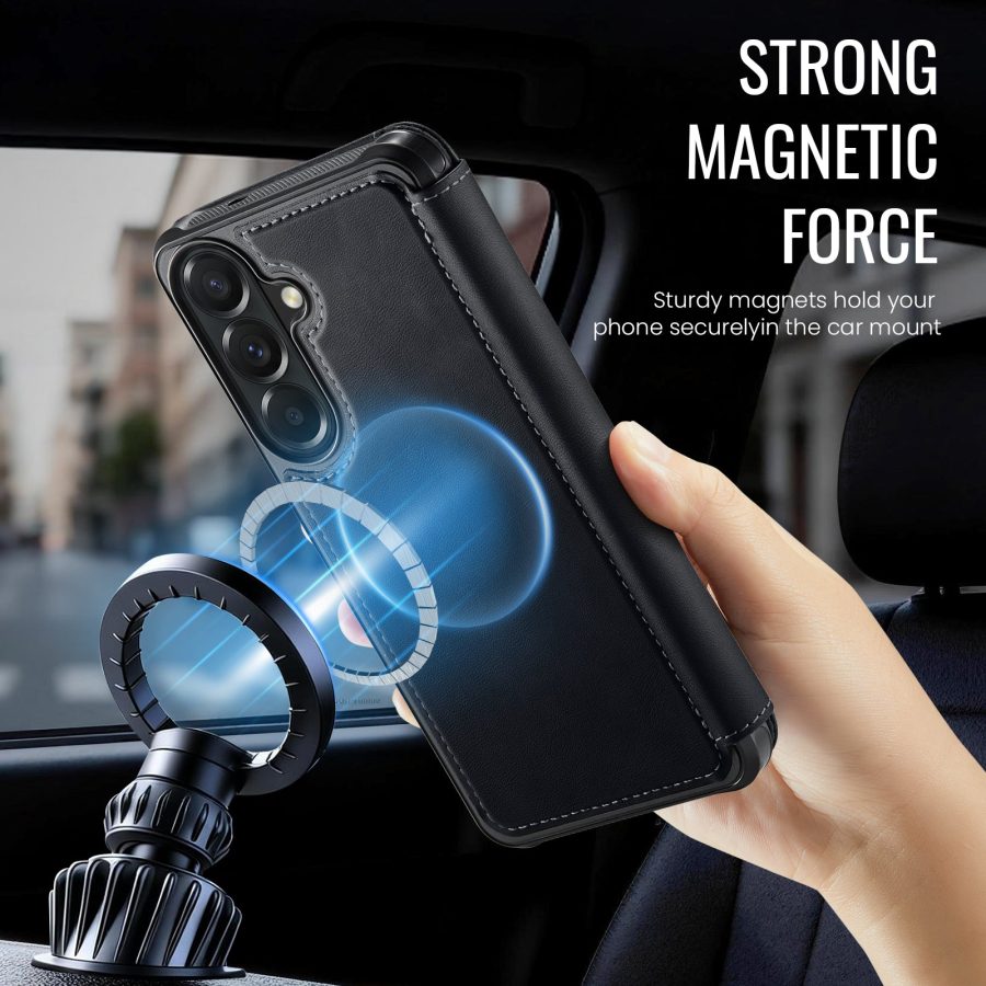 CASEME For Samsung Galaxy A56 Case RFID Blocking Wallet Vegan Leather Flip Cover with Magnetic Support