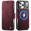 CASEME For iPhone 17 Pro Case RFID Blocking Wallet Vegan Leather Flip Cover with Magnetic Support