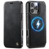 CASEME For iPhone 15 Pro Case RFID Blocking Wallet Vegan Leather Flip Cover with Magnetic Support