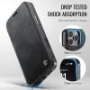 CASEME For iPhone 15 Pro Case RFID Blocking Wallet Vegan Leather Flip Cover with Magnetic Support