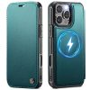 CASEME For iPhone 14 Pro Max Case RFID Blocking Wallet Vegan Leather Flip Cover with Magnetic Support