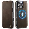 CASEME For iPhone 13 Pro Case RFID Blocking Wallet Vegan Leather Flip Cover with Magnetic Support