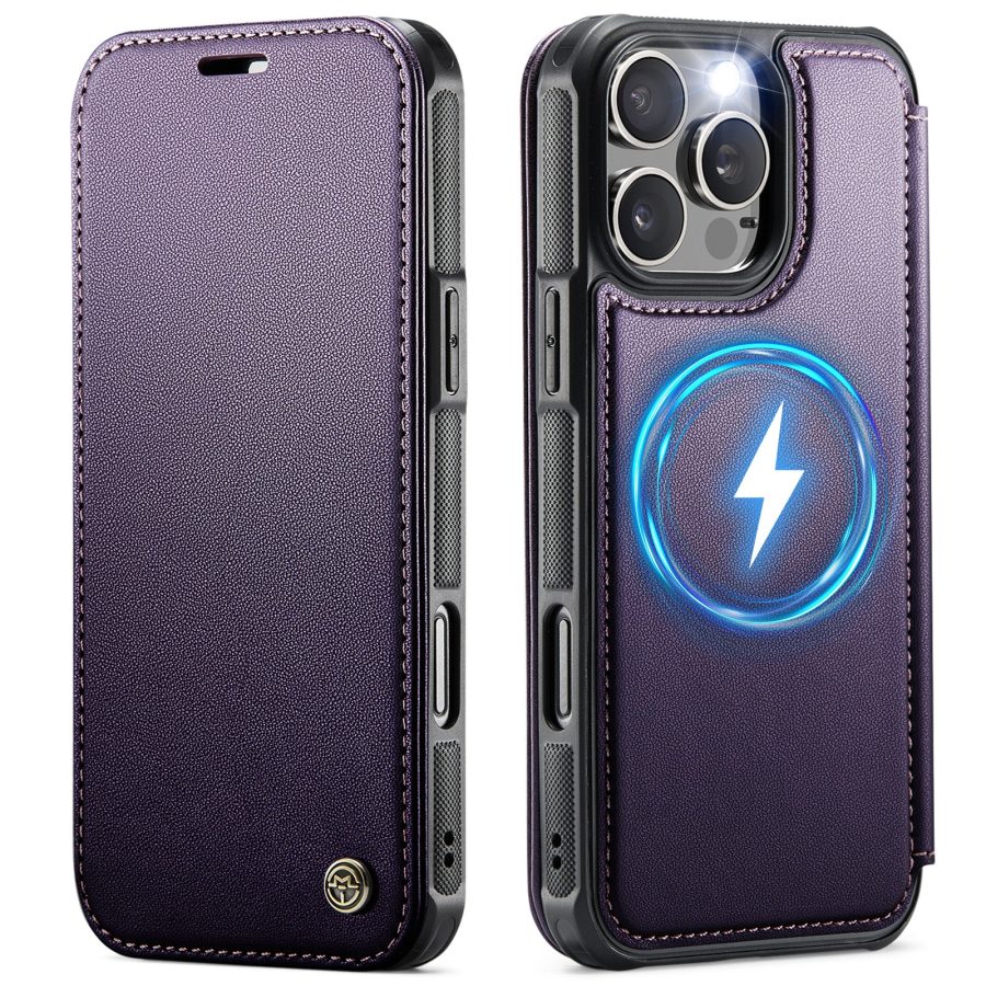 6601222856E-1 CASEME For iPhone 13 Pro Max Case RFID Blocking Wallet Vegan Leather Flip Cover with Magnetic Support