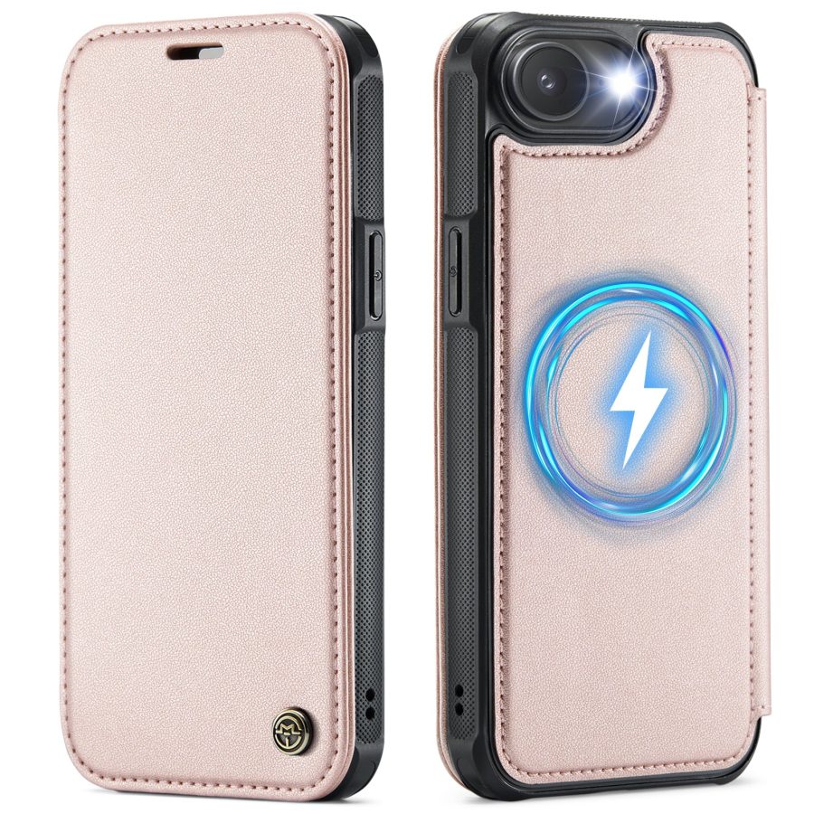 CASEME For iPhone 17e / iPhone 16e Case RFID Blocking Wallet Vegan Leather Flip Cover with Magnetic Support