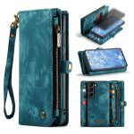 CASEME For Samsung Galaxy S23 Case 2-in-1 Detachable Magnetic Zipper Wallet Vegan Leather Flip Cover