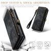 CASEME For Samsung Galaxy S23 Case 2-in-1 Detachable Magnetic Zipper Wallet Vegan Leather Flip Cover