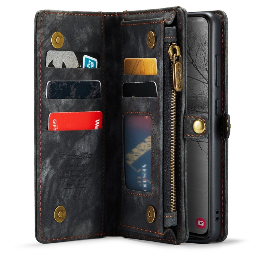 660125545A-5 CASEME For Samsung Galaxy S23+ Case 2-in-1 Detachable Magnetic Zipper Wallet Vegan Leather Flip Cover