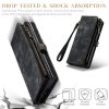 660125546A-8 CASEME For Samsung Galaxy S23 Ultra Case 2-in-1 Detachable Magnetic Zipper Wallet Vegan Leather Flip Cover