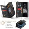 660125546A-9 CASEME For Samsung Galaxy S23 Ultra Case 2-in-1 Detachable Magnetic Zipper Wallet Vegan Leather Flip Cover
