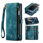 CASEME For Samsung Galaxy S23 Ultra Case 2-in-1 Detachable Magnetic Zipper Wallet Vegan Leather Flip Cover
