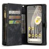 CASEME For Google Pixel Fold Case 2-in-1 Detachable Magnetic Zipper Wallet Vegan Leather Flip Cover
