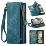 CASEME For Google Pixel Fold Case 2-in-1 Detachable Magnetic Zipper Wallet Vegan Leather Flip Cover