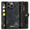 660154599A-2 CASEME For iPhone 15 Pro Max Case 2-in-1 Detachable Magnetic Zipper Wallet Vegan Leather Flip Cover