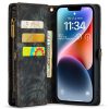 660154599A-4 CASEME For iPhone 15 Pro Max Case 2-in-1 Detachable Magnetic Zipper Wallet Vegan Leather Flip Cover