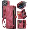 660154599D-1 CASEME For iPhone 15 Pro Max Case 2-in-1 Detachable Magnetic Zipper Wallet Vegan Leather Flip Cover