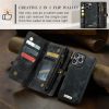 660154600A-8 CASEME For iPhone 15 Pro Case 2-in-1 Detachable Magnetic Zipper Wallet Vegan Leather Flip Cover