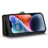 660154601A-5 CASEME For iPhone 15 Case 2-in-1 Detachable Magnetic Zipper Wallet Vegan Leather Flip Cover