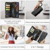 660154601A-7 CASEME For iPhone 15 Case 2-in-1 Detachable Magnetic Zipper Wallet Vegan Leather Flip Cover
