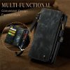 660154602A-10 CASEME For iPhone 15 Plus Case 2-in-1 Detachable Magnetic Zipper Wallet Vegan Leather Flip Cover