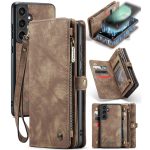 CASEME For Samsung Galaxy S23 FE Case 2-in-1 Detachable Magnetic Zipper Wallet Vegan Leather Flip Cover