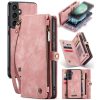 CASEME For Samsung Galaxy S23 FE Case 2-in-1 Detachable Magnetic Zipper Wallet Vegan Leather Flip Cover