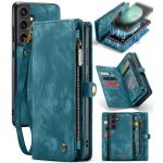 CASEME For Samsung Galaxy S23 FE Case 2-in-1 Detachable Magnetic Zipper Wallet Vegan Leather Flip Cover