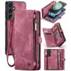 CASEME For Samsung Galaxy S23 FE Case 2-in-1 Detachable Magnetic Zipper Wallet Vegan Leather Flip Cover