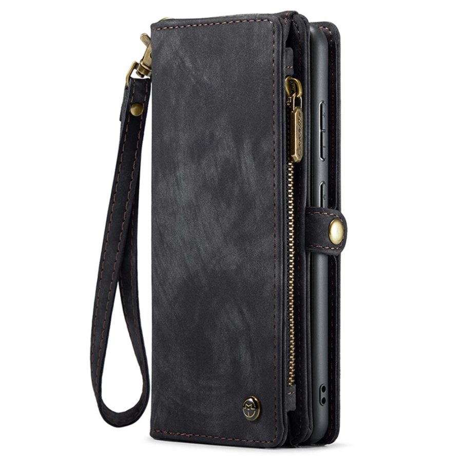 CASEME For Samsung Galaxy S23 FE Case 2-in-1 Detachable Magnetic Zipper Wallet Vegan Leather Flip Cover