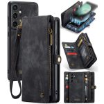 CASEME For Samsung Galaxy S23 FE Case 2-in-1 Detachable Magnetic Zipper Wallet Vegan Leather Flip Cover