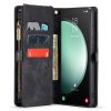 CASEME For Samsung Galaxy S23 FE Case 2-in-1 Detachable Magnetic Zipper Wallet Vegan Leather Flip Cover