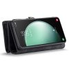 CASEME For Samsung Galaxy S23 FE Case 2-in-1 Detachable Magnetic Zipper Wallet Vegan Leather Flip Cover
