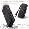 CASEME For Samsung Galaxy S23 FE Case 2-in-1 Detachable Magnetic Zipper Wallet Vegan Leather Flip Cover