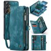 CASEME For Samsung Galaxy S24 Case 2-in-1 Detachable Magnetic Zipper Wallet Vegan Leather Flip Cover