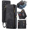 CASEME For Samsung Galaxy S24 Case 2-in-1 Detachable Magnetic Zipper Wallet Vegan Leather Flip Cover