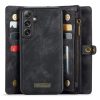 CASEME For Samsung Galaxy S24 Case 2-in-1 Detachable Magnetic Zipper Wallet Vegan Leather Flip Cover