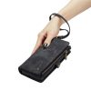CASEME For Samsung Galaxy S24 Case 2-in-1 Detachable Magnetic Zipper Wallet Vegan Leather Flip Cover