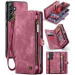 CASEME For Samsung Galaxy S24+ Case 2-in-1 Detachable Magnetic Zipper Wallet Vegan Leather Flip Cover