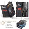 CASEME For Samsung Galaxy S24+ Case 2-in-1 Detachable Magnetic Zipper Wallet Vegan Leather Flip Cover