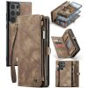 CASEME For Samsung Galaxy S24 Ultra Case 2-in-1 Detachable Magnetic Zipper Wallet Vegan Leather Flip Cover