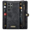 CASEME For Samsung Galaxy S24 Ultra Case 2-in-1 Detachable Magnetic Zipper Wallet Vegan Leather Flip Cover