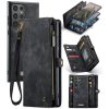 CASEME For Samsung Galaxy S24 Ultra Case 2-in-1 Detachable Magnetic Zipper Wallet Vegan Leather Flip Cover