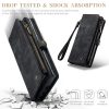 CASEME For Samsung Galaxy S24 Ultra Case 2-in-1 Detachable Magnetic Zipper Wallet Vegan Leather Flip Cover