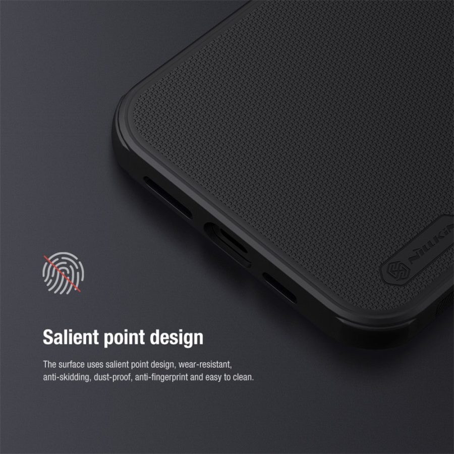 101128089A-5 NILLKIN Frosted Shield for iPhone 13 Pro Max Anti-Fingerprint Hard PC Back - Soft TPU Edge Hybrid Shockproof Cover