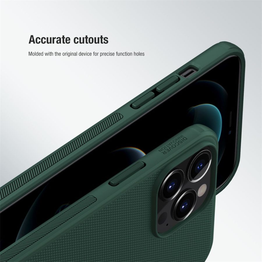 101128089A-6 NILLKIN Frosted Shield for iPhone 13 Pro Max Anti-Fingerprint Hard PC Back - Soft TPU Edge Hybrid Shockproof Cover